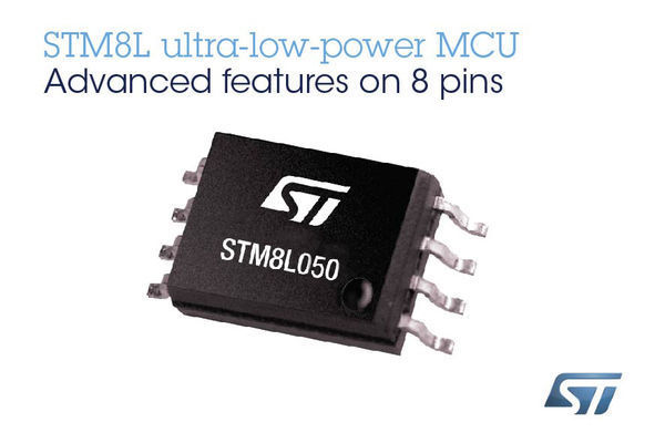STMicroelectronics STM8L050 Extends Choice and Freedom in 8-bit Microcontrollers, with Rich Analog and DMA in Low-Cost 8-pin Package