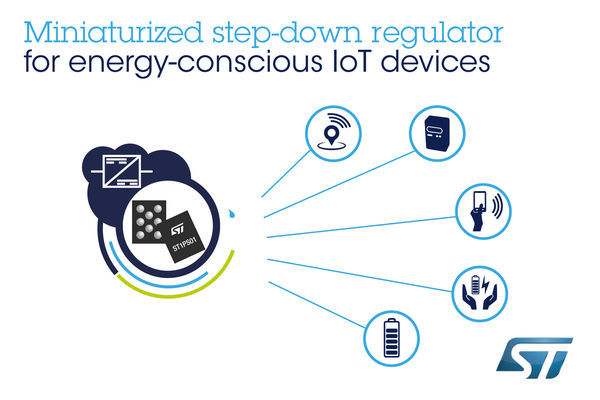 Nano-Quiescent, High-Efficiency Step-Down Converters from STMicroelectronics Save Energy and Space in IoT Devices