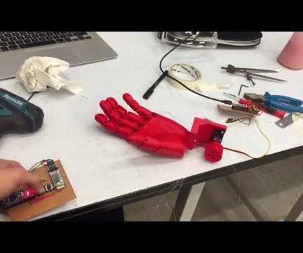 Bluetooth Remotely Controlled Robotic Hand Palm