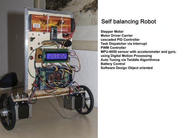 Self Balancing Robot via Stepper Motor