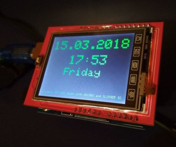 DS1302 Clock With a 2.4 TFT LCD