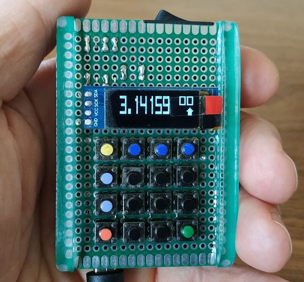 SCOTT - Scientific RPN Calculator with OLED display and ATTINY85 microcontroller