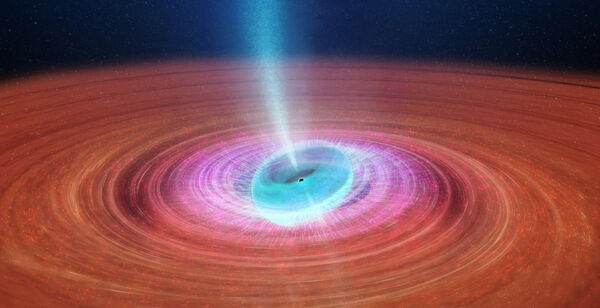 Black Hole's Tug on Space Pulls Fast-Moving Jets in Rapid Wobble