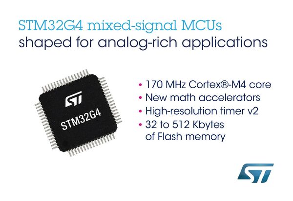 STMicroelectronics Raises Performance, Efficiency, and Security of Next-Generation Digital Power Applications with STM32G4 Microcontrollers
