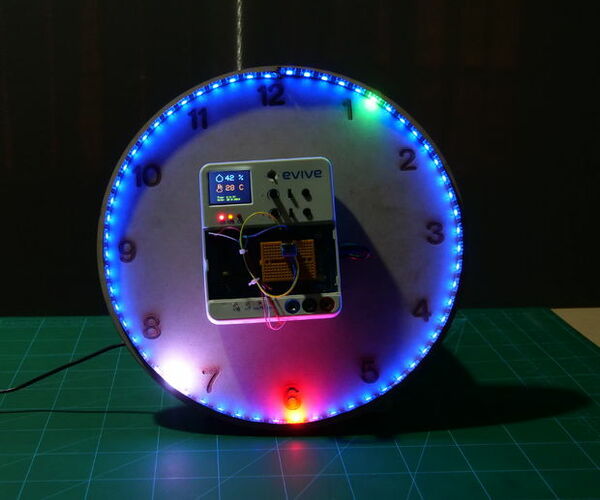 RGB LED Wall Clock With Temperature Sensor Using Evive- Arduino Based Embedded Platform