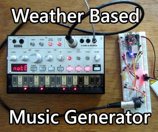 Weather Based Music Generator (ESP8266 Based Midi Generator)
