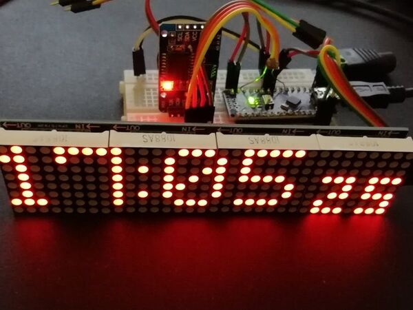 Arduino Nano Clock with 4x64 LED Matrix