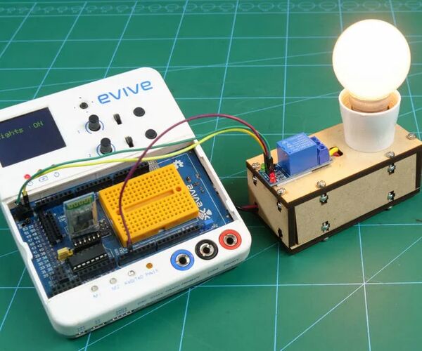 Make Voice Controlled Light Bulb Using Relay and Evive