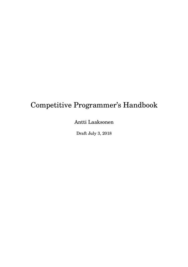 Competitive Programmer’s Handbook