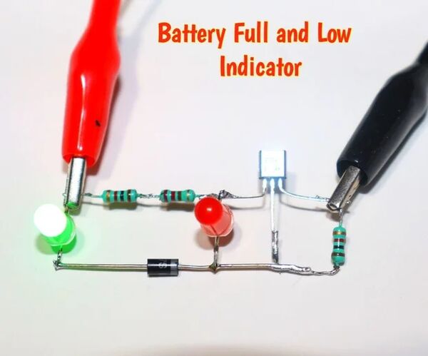 3.7V Battery Low and Full Level Indicator Circuit