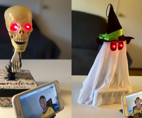Face Tracking and Smile Detecting Halloween Robots