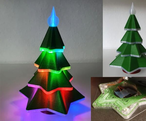 Embedded LED 3D Printed Christmas Tree