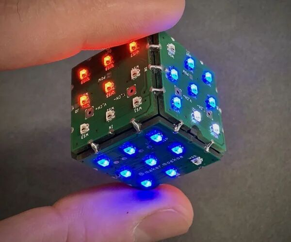 Six Sided PCB LED Dice With WIFI & Gyroscope - PIKOCUBE
