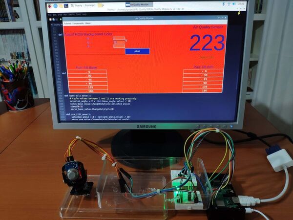 Raspberry Pi Adjustable Air Quality Detector Running on GUI