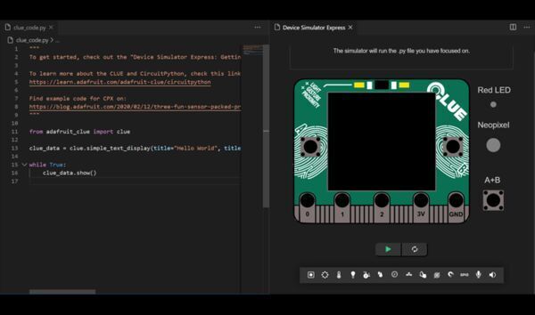 Device Simulator Express expands to the BBC micro:bit and Adafruit CLUE
