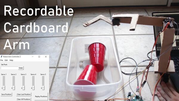 Recordable Cardboard Robot Arm
