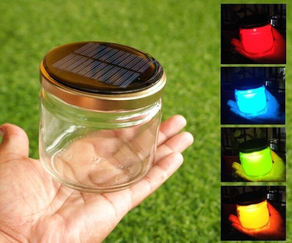 DIY Rainbow Solar Mason Jar
