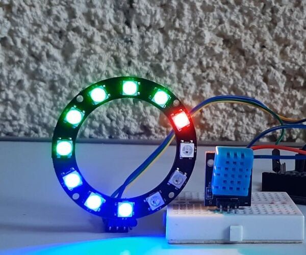 NeoPixel LED Ring Temperature Monitor