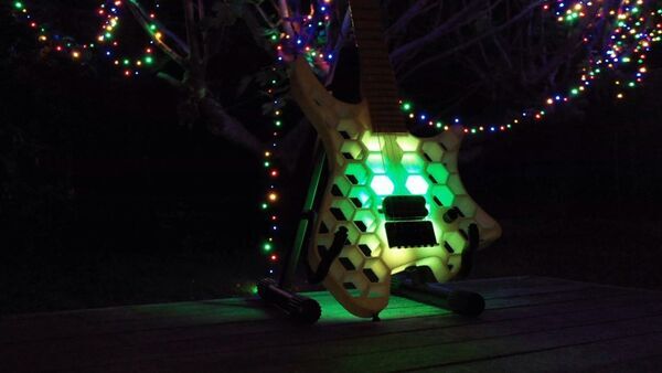 3D Printed Guitar That Lights Up As You Play