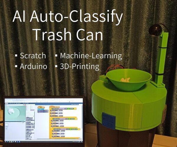 AI Auto-Classify Trash Can