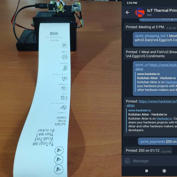 Telegram-Enabled Thermal Printer w/ Arduino