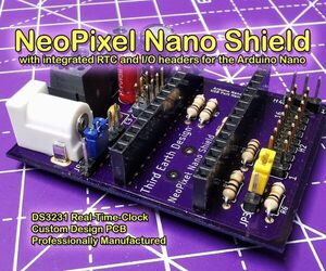 Arduino Nano NeoPixel Shield With Integrated RTC