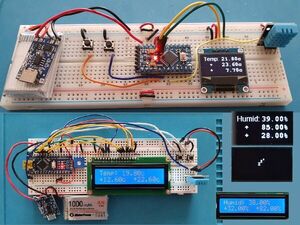 Very low power temp and humidity monitor with min and max