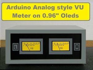 DIY Analog Style Stereo VU Meter on I2C OLED