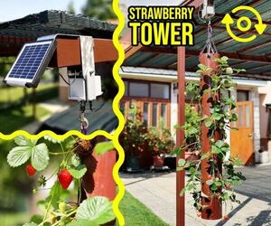Solar Powered Rotating Strawberry Tower