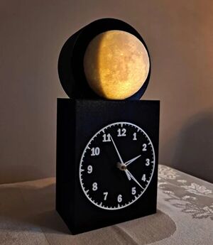Lighted 3D Moon Phase Clock