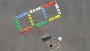 10 Segment Type Music Reactive LED Chaser vu Meter Circuit