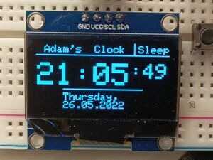Clock with SH1106 OLED display & DS1302 RTC module