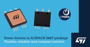 STPOWER automotive-grade devices from STMicroelectronics run cooler in surface-mount ACEPACK SMIT package