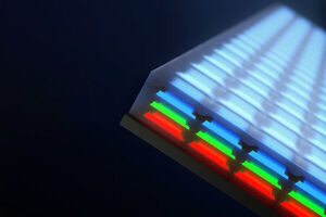 Engineers invent vertical, full-color microscopic LEDs