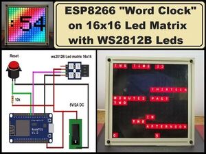 ESP8266 Word Clock on 16x16 Led Matrix