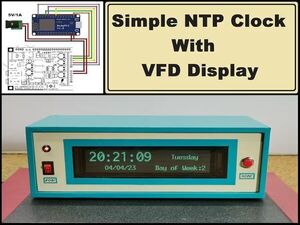 Simple ESP8266 NTP Clock on VFD Display VFD256x50 GP1287
